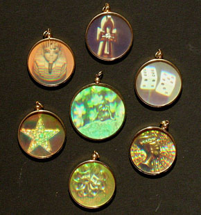 Various commercial holograms
on dichromate gelatin c.1978/79